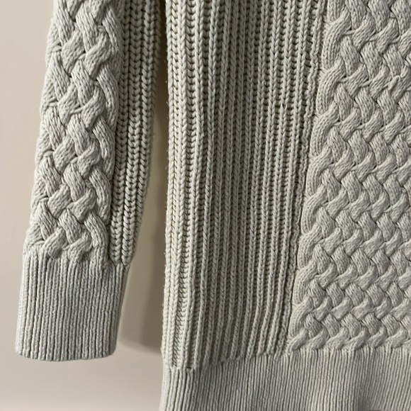 HAVEN WELL WITHIN Mint Green Heavy Braided Cable Knit Cowl Neck Sweater NWOT - Picture 6 of 10